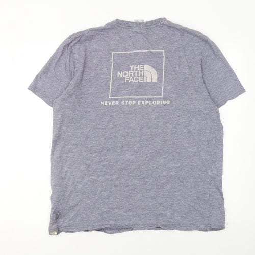 The North Face Men's Blue Medium Logo Graphic Cotton T-Shirt