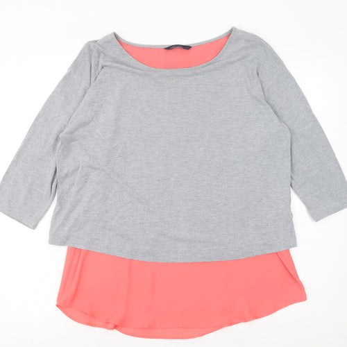 Marks and Spencer Women’s Grey Tunic Blouse Size 12 3/4 Sleeve Relaxed Fit