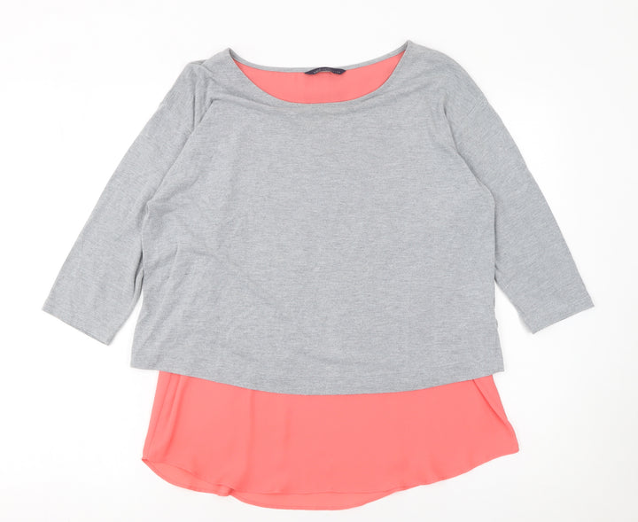 Marks and Spencer Women’s Grey Tunic Blouse Size 12 3/4 Sleeve Relaxed Fit