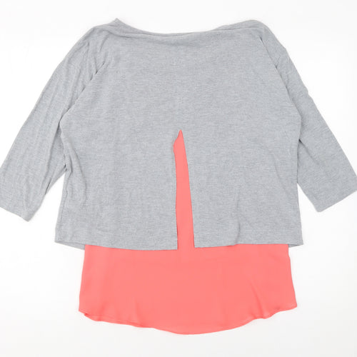 Marks and Spencer Women’s Grey Tunic Blouse Size 12 3/4 Sleeve Relaxed Fit