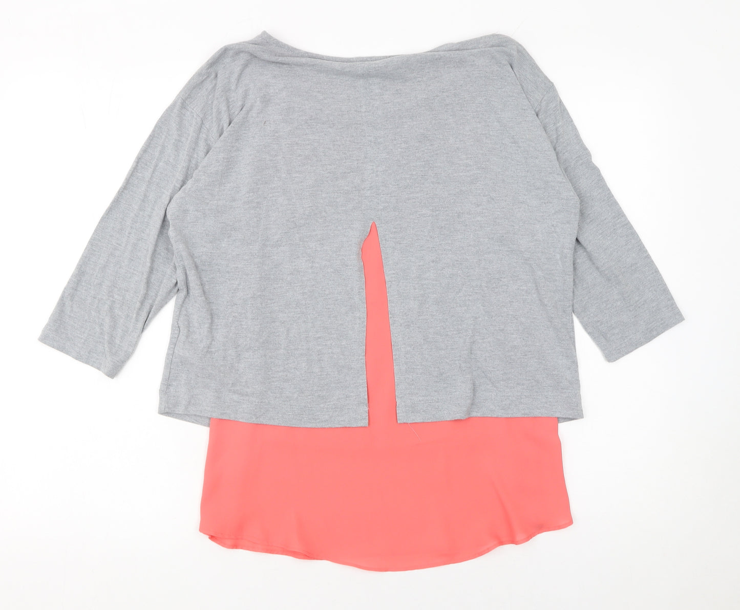 Marks and Spencer Women’s Grey Tunic Blouse Size 12 3/4 Sleeve Relaxed Fit