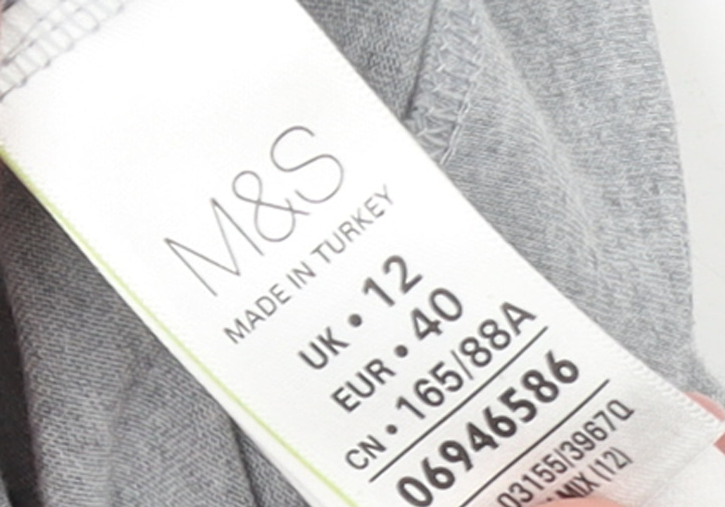 Marks and Spencer Women’s Grey Tunic Blouse Size 12 3/4 Sleeve Relaxed Fit