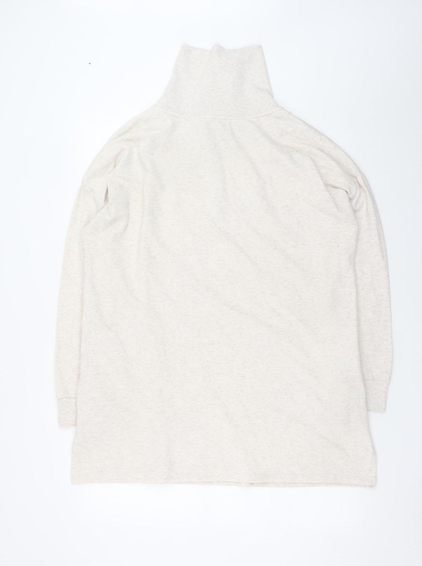 Nutmeg Womens Beige High Neck Knit Sweater Dress Size 14