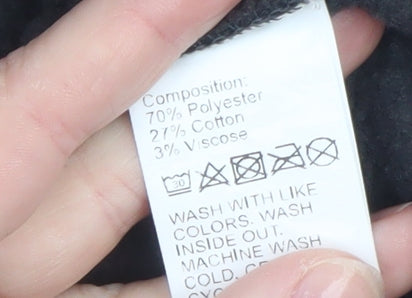 DAZY Men's Black Graphic Rock Eagle Crew Neck Sweatshirt XL