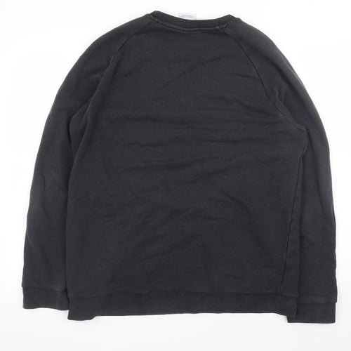 Adidas Men's Black Crew Neck Pullover Sweatshirt L Regular Fit