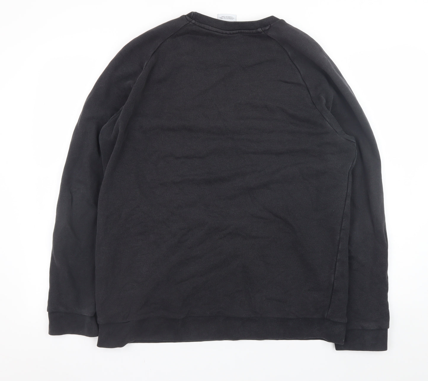 Adidas Men's Black Crew Neck Pullover Sweatshirt L Regular Fit