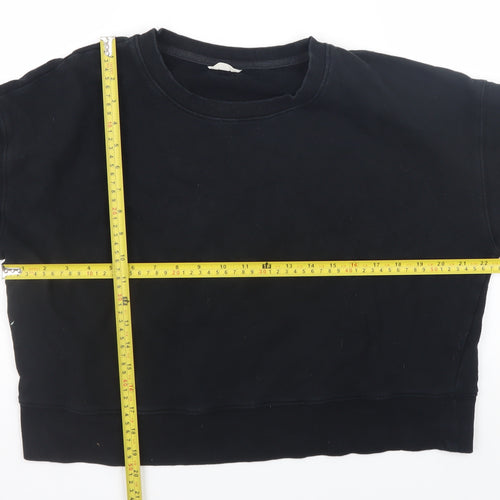 Hush Womens Black Organic Cotton Crew Neck Sweatshirt Size L