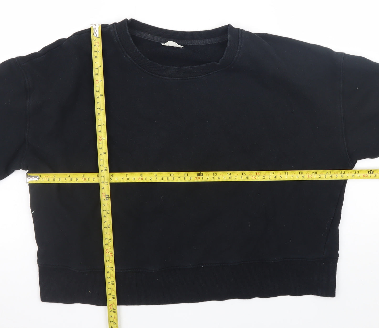 Hush Womens Black Organic Cotton Crew Neck Sweatshirt Size L