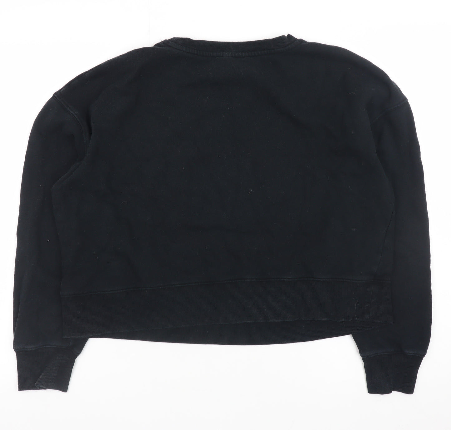 Hush Womens Black Organic Cotton Crew Neck Sweatshirt Size L