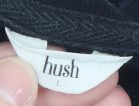 Hush Womens Black Organic Cotton Crew Neck Sweatshirt Size L