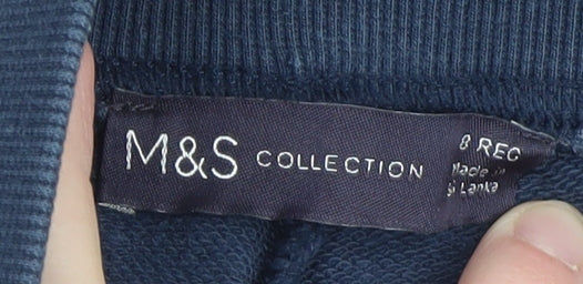 Marks and Spencer Women Navy Blue Size 8 Regular Jogger Trousers