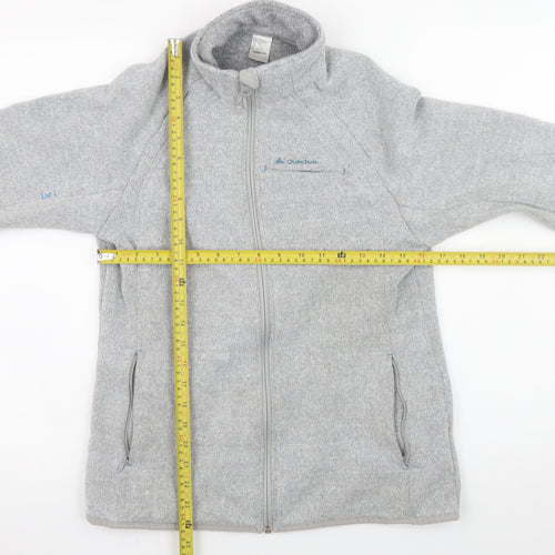 Quechua Men Grey Fleece Full Zip Outdoor Jacket Size L