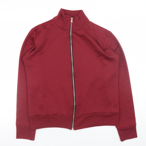 Boohoo Women’s Red Full Zip Basic Jacket Size M