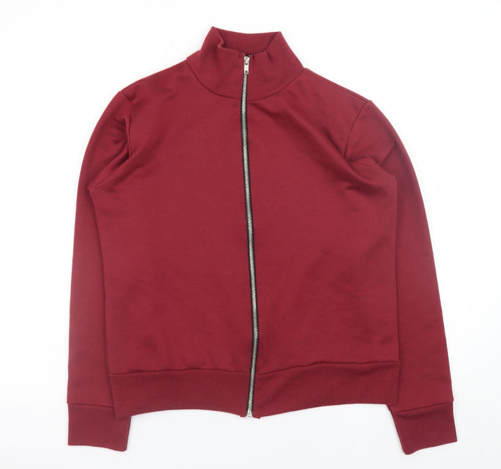 Boohoo Women’s Red Full Zip Basic Jacket Size M