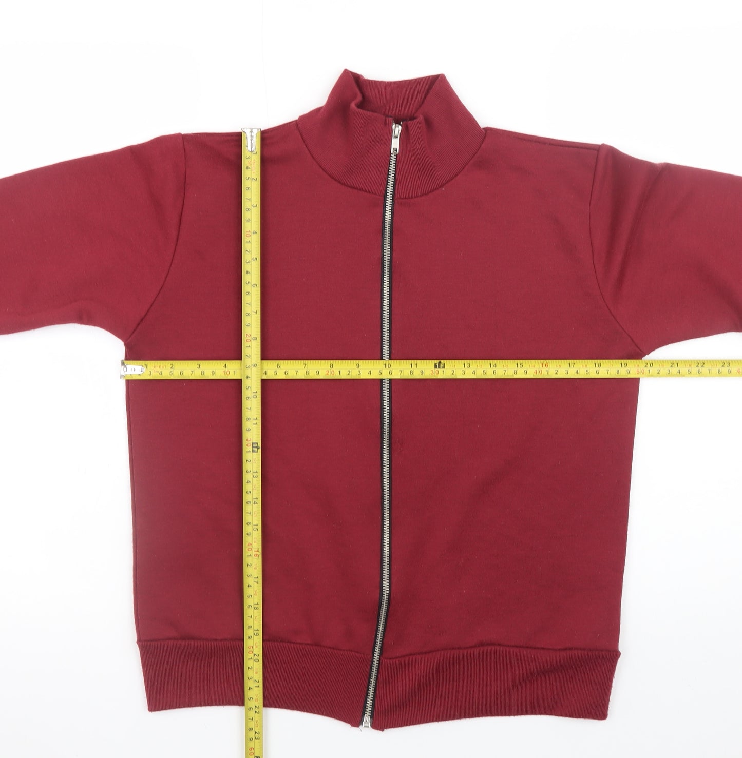 Boohoo Women’s Red Full Zip Basic Jacket Size M