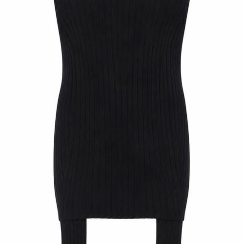 H&M Women’s Black Ribbed Knit Long Sleeve Boat Neck Top XS