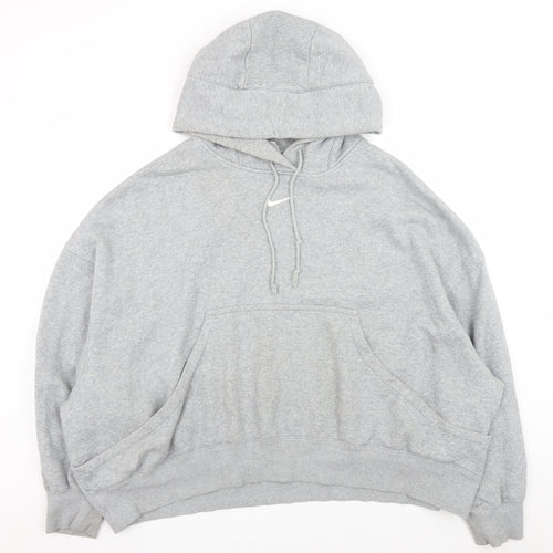 Nike Men's Grey XL Pullover Hoodie Relaxed Fit Fleece Sweatshirt