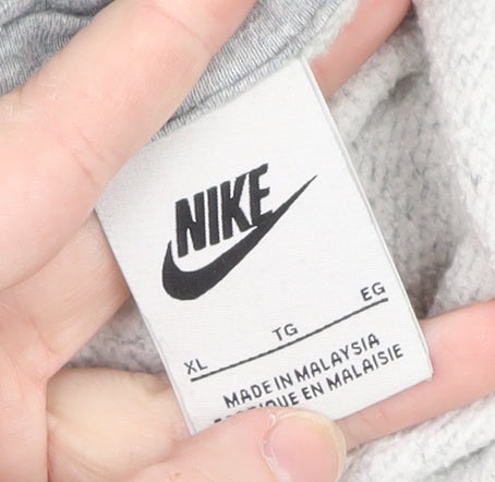 Nike Men's Grey XL Pullover Hoodie Relaxed Fit Fleece Sweatshirt