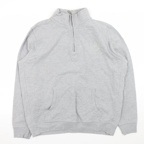 Atlantic Bay Men’s Grey 1/4 Zip Pullover Sweatshirt L