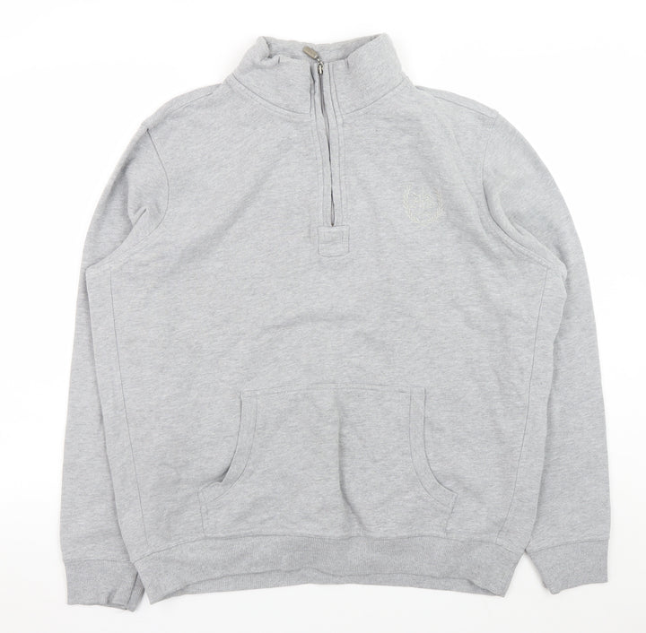 Atlantic Bay Men’s Grey 1/4 Zip Pullover Sweatshirt L
