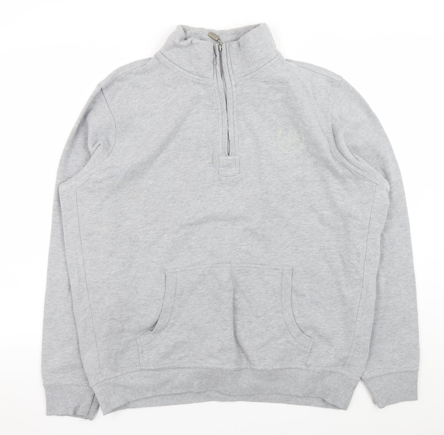 Atlantic Bay Men’s Grey 1/4 Zip Pullover Sweatshirt L