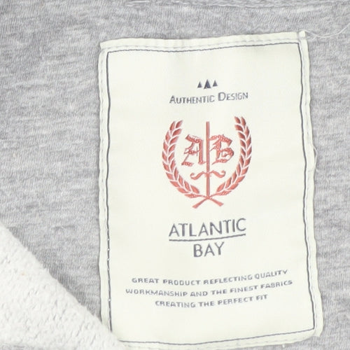 Atlantic Bay Men’s Grey 1/4 Zip Pullover Sweatshirt L