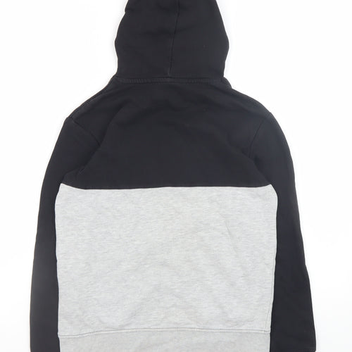 H&M Boys Black Grey Colourblock Pullover Hoodie 11-12 Years
