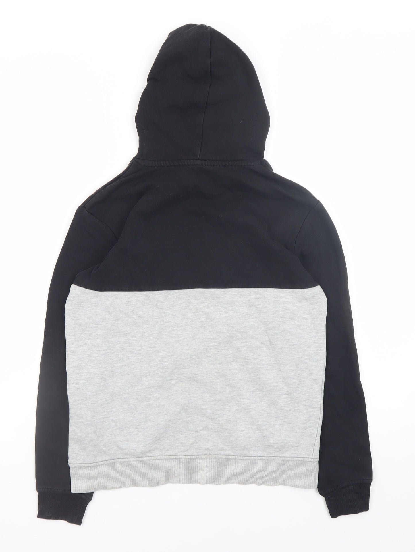 H&M Boys Black Grey Colourblock Pullover Hoodie 11-12 Years