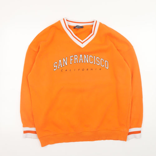 Primark Mens Orange V-Neck San Francisco Sweatshirt XS