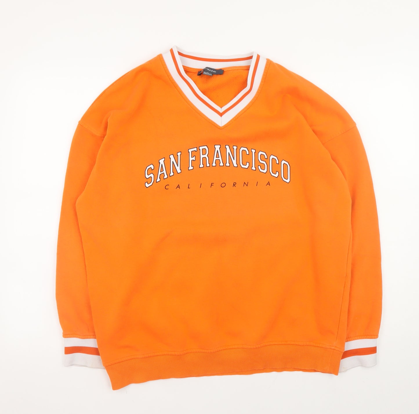 Primark Mens Orange V-Neck San Francisco Sweatshirt XS