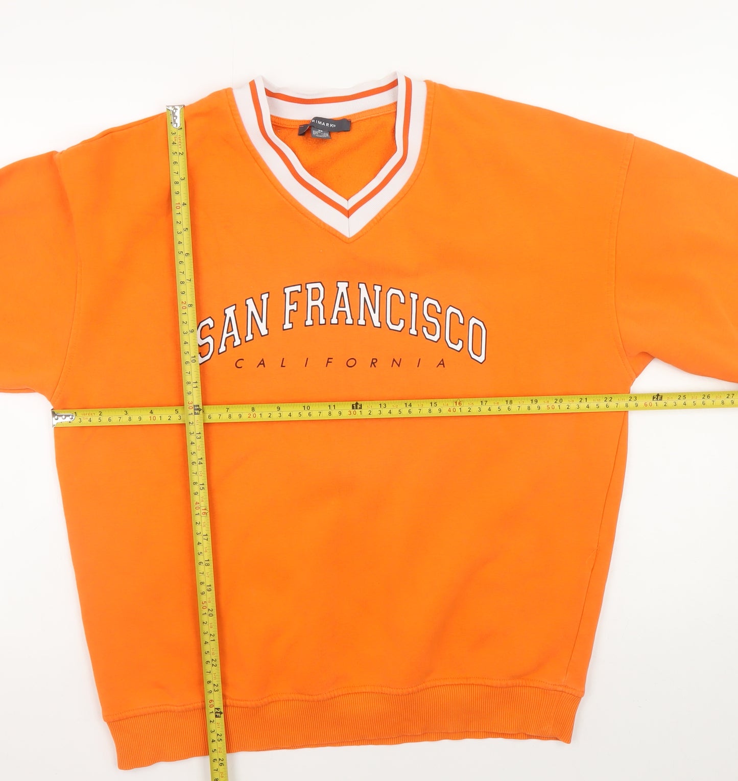Primark Mens Orange V-Neck San Francisco Sweatshirt XS