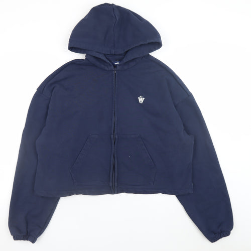 Twin Unisex Blue Full Zip Relaxed Fit Hoodie One Size