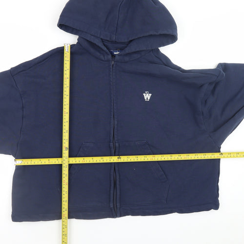 Twin Unisex Blue Full Zip Relaxed Fit Hoodie One Size