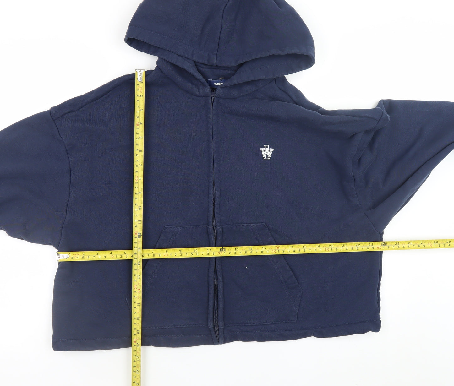 Twin Unisex Blue Full Zip Relaxed Fit Hoodie One Size