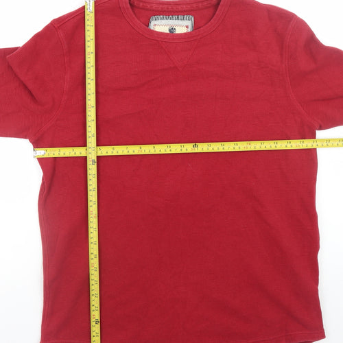 Fat Face Men's Red Cotton Crew Neck Long Sleeve Pullover Sweatshirt L
