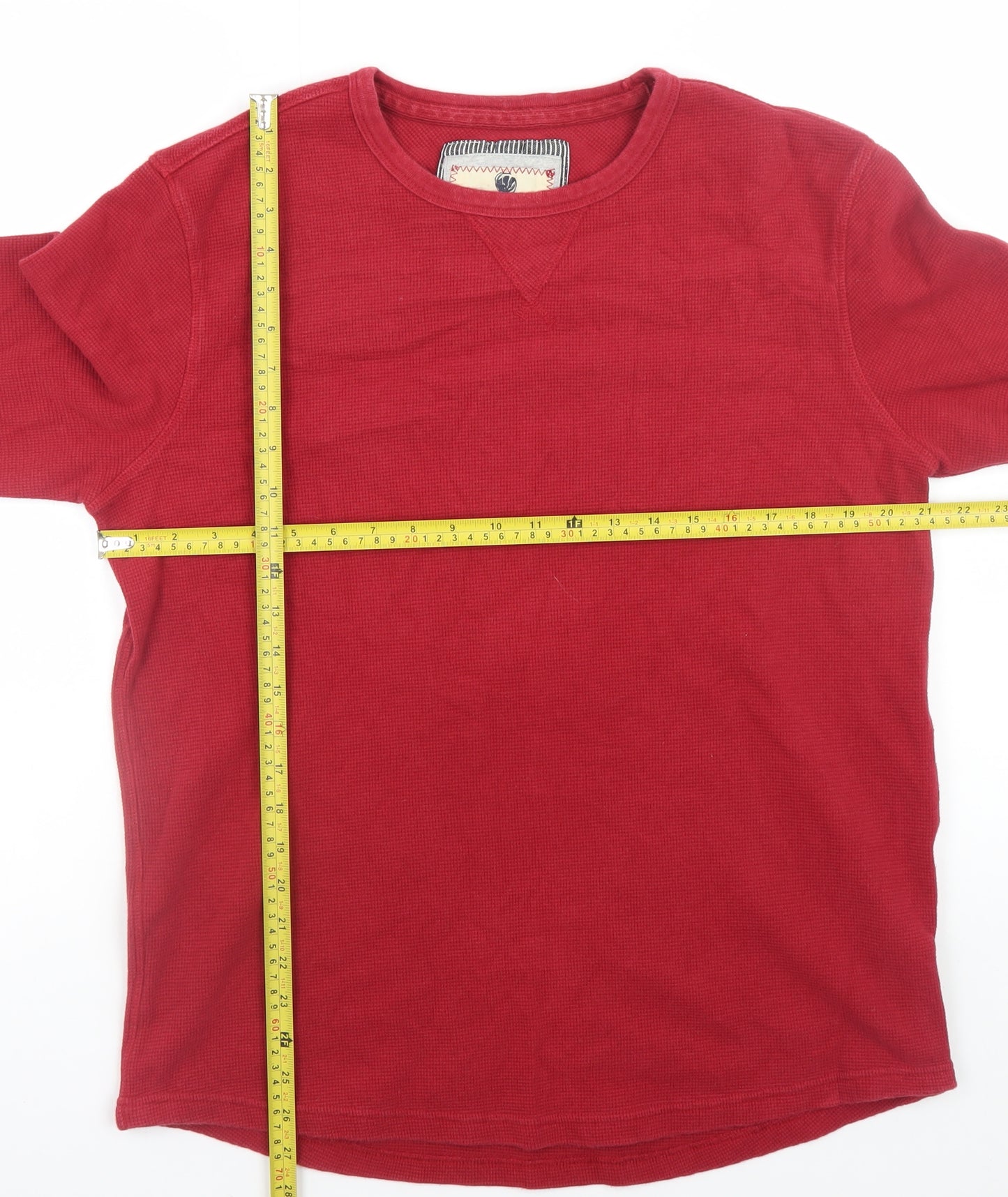 Fat Face Men's Red Cotton Crew Neck Long Sleeve Pullover Sweatshirt L