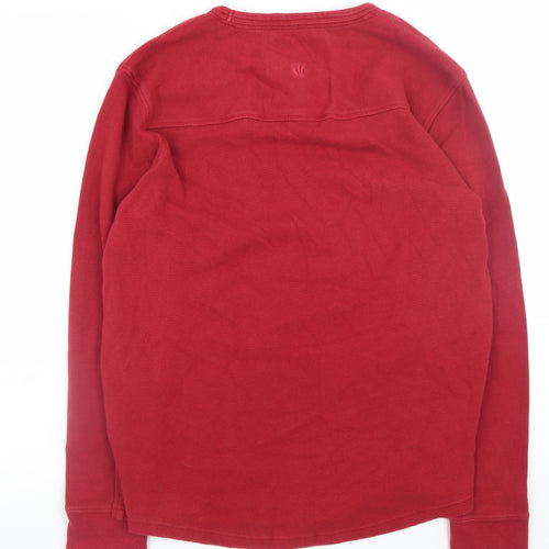 Fat Face Men's Red Cotton Crew Neck Long Sleeve Pullover Sweatshirt L