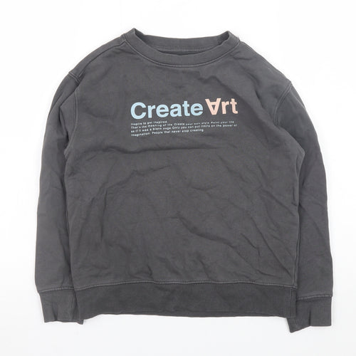 Zara Boys Grey 'Create Art' Graphic Pullover Sweatshirt - 9 Years