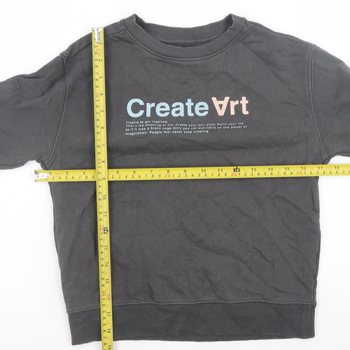 Zara Boys Grey 'Create Art' Graphic Pullover Sweatshirt - 9 Years
