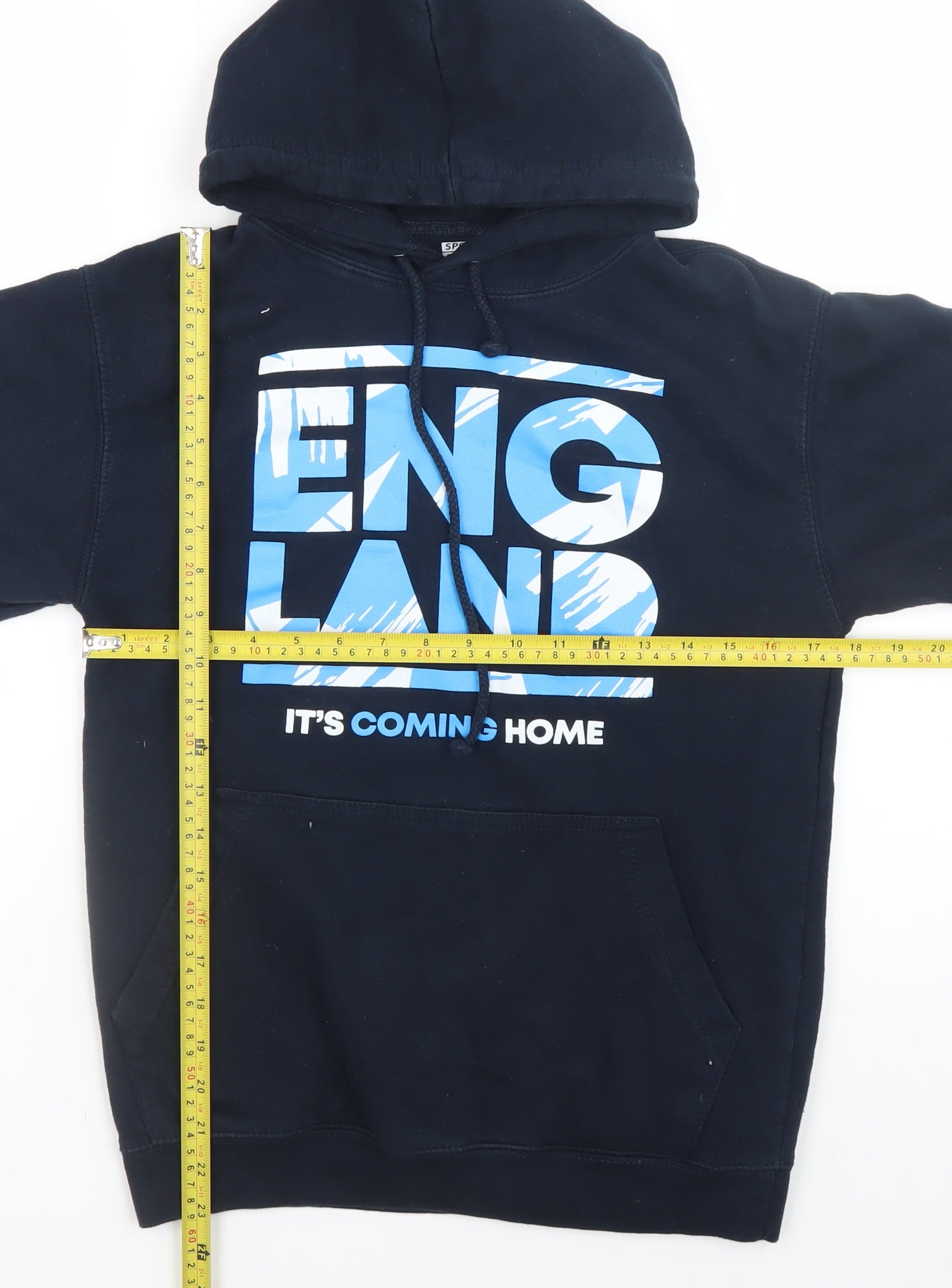 Sports Direct Men's Blue England Hoodie XS Pullover Fleece Hooded Sweatshirt
