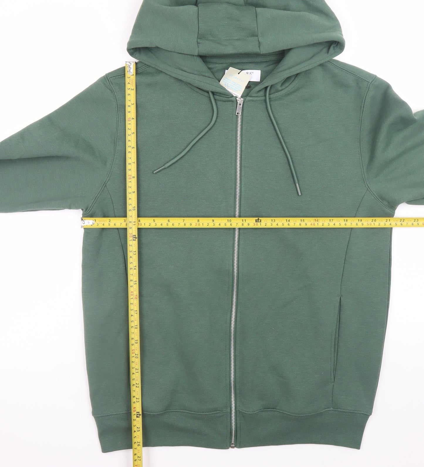 Primark Men's Green Full Zip Hoodie Medium Regular Fit