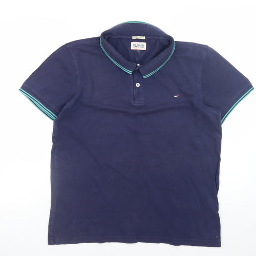 Tommy Hilfiger Men’s Blue 2XL Classic Cotton Short Sleeve Polo Shirt