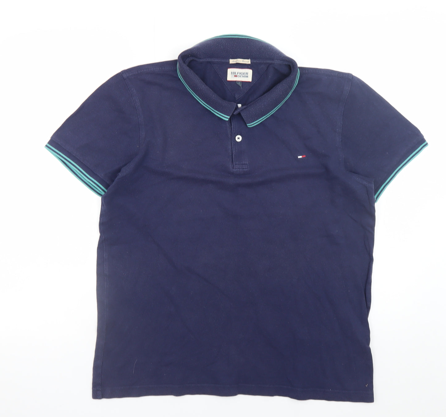 Tommy Hilfiger Men’s Blue 2XL Classic Cotton Short Sleeve Polo Shirt