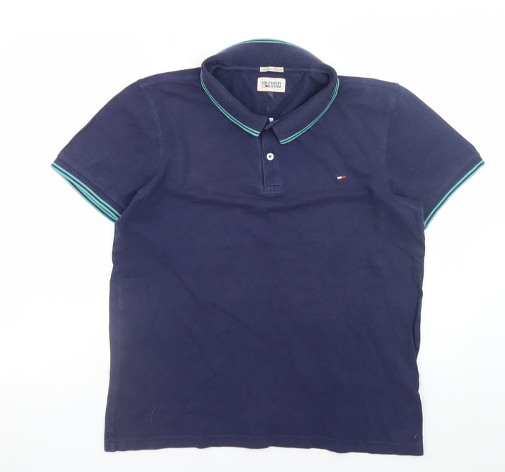 Tommy Hilfiger Men’s Blue 2XL Classic Cotton Short Sleeve Polo Shirt