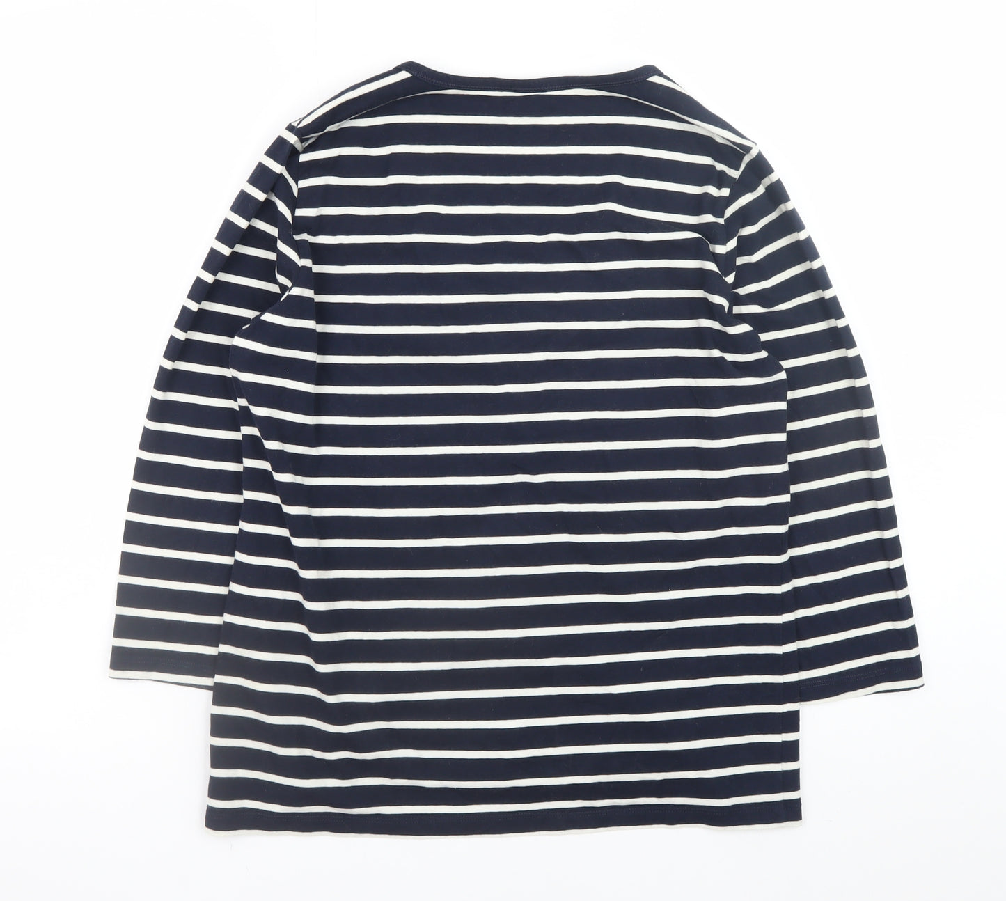 Blue Seven Women’s Blue Striped 3/4 Sleeve Button-Up Top Size 14