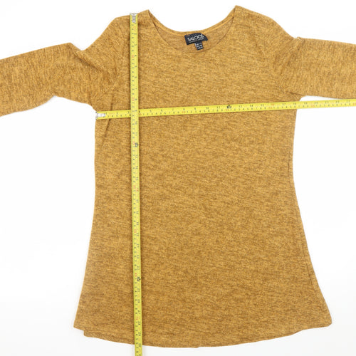 Saloos Women Brown A-Line Knit Dress Size 14 3/4 Sleeve