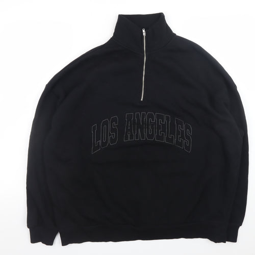 Primark Women’s Black 1/4 Zip Los Angeles Sweatshirt Size M 12-14