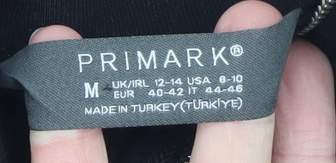 Primark Women’s Black 1/4 Zip Los Angeles Sweatshirt Size M 12-14
