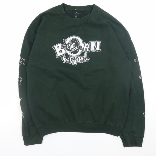 Red Temple Prayer Women Green Pullover Sweatshirt M Born Weird Graphic