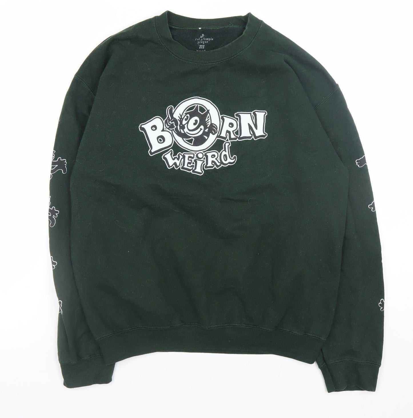 Red Temple Prayer Women Green Pullover Sweatshirt M Born Weird Graphic